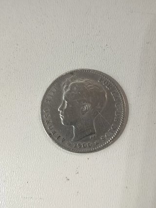 Moneda 1 Peseta Alfonso XIII Plata