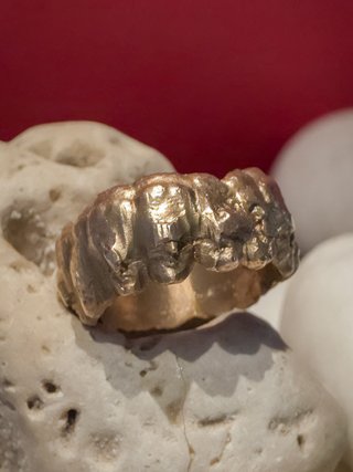 Anello Bronzo Fuso Volti Celati - Svccy Artista
