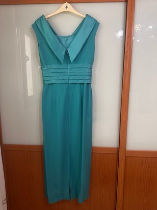 Vestido ceremonia turquesa elegante