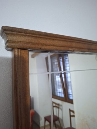 Espejo antiguo madera y cristal