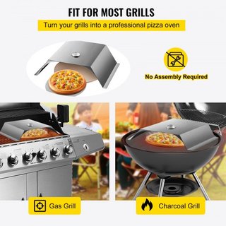 Kit de Horno para Pizza, Horno de Pizza de Acero Inoxidable para Parrilla, Kit de Fabricación de Pizza para la Mayoría de Parrillas de Carbón de 22", Kit de Horno de Pizza para Parrilla que Incluy...