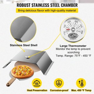 Kit de Horno para Pizza, Horno de Pizza de Acero Inoxidable para Parrilla, Kit de Fabricación de Pizza para la Mayoría de Parrillas de Carbón de 22", Kit de Horno de Pizza para Parrilla que Incluy...