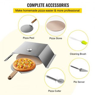 Kit de Horno para Pizza, Horno de Pizza de Acero Inoxidable para Parrilla, Kit de Fabricación de Pizza para la Mayoría de Parrillas de Carbón de 22", Kit de Horno de Pizza para Parrilla que Incluy...