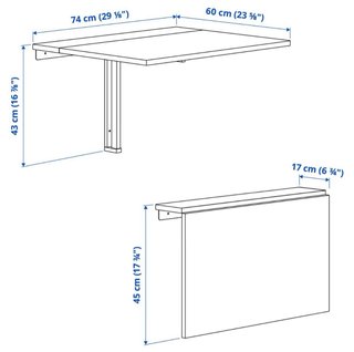 Mesa Plegable Pared Blanca y taburetes altos