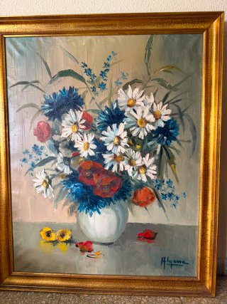 Cuadro al óleo Flores91x75 cm  José Algarra 1960