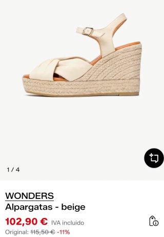 Alpargatas WONDERS beige talla 41