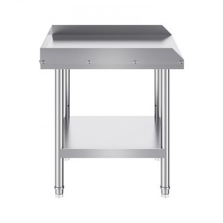 Tavolo da Lavoro in Acciaio Inox, Tavolo Preparazione Alimenti Commerciale 24 x 24 x 26 Pollici, Tavolo Preparazione Pesante con Supporto 3 Lati, Tavolo Metallo Altezza Regolabile...