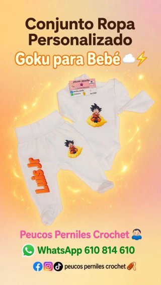 Conjunto Bebé Goku Personalizado