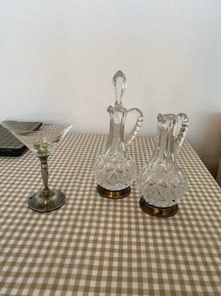 Cristalería baño plata