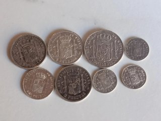 Conjunto monedas plata España y otros
