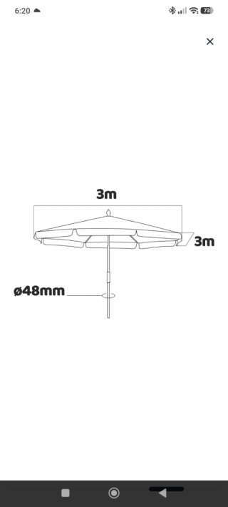 Sombrilla de jardín IRUY 3x3m