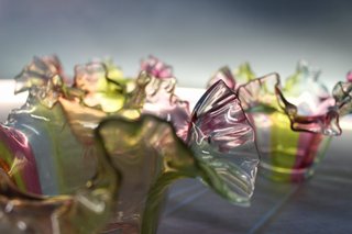 Antigua lámpara de araña en cristal de Murano. 3 brazos.