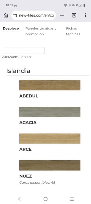 Suelo porcelánico imitación madera Islandia