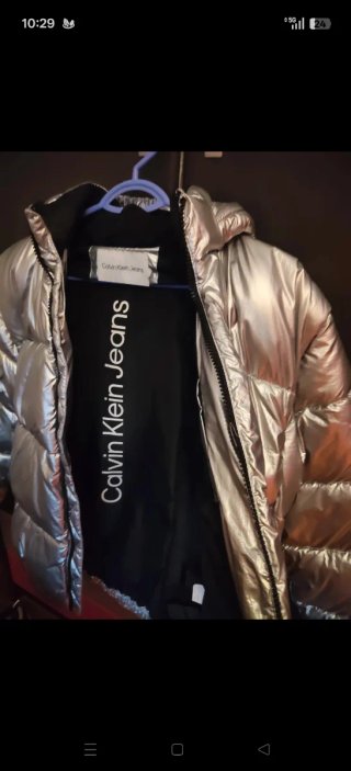 Chaqueta y chaleco Calvin Klein plateado