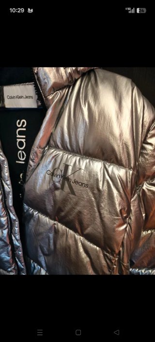 Chaqueta y chaleco Calvin Klein plateado