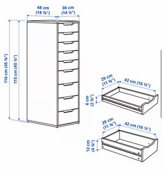 Sinfonier Cajonera Blanca Ikea 9 Cajones