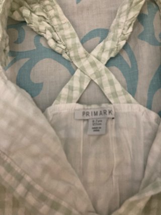 Vestido de cuadros verde y blanco