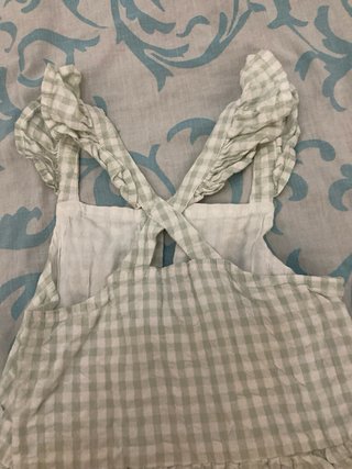 Vestido de cuadros verde y blanco