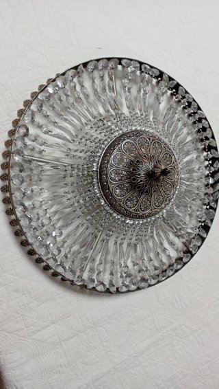 Lámpara de techo de cristal y metal