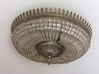Lámpara de techo de cristal y metal