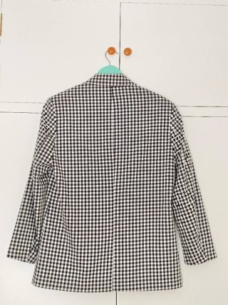 Blazer ZARA cuadros blanco y negro