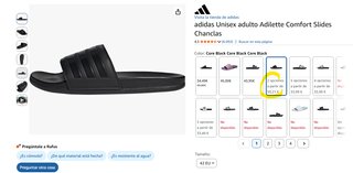 Chanclas Adidas Adilette Comfort Negras T42
