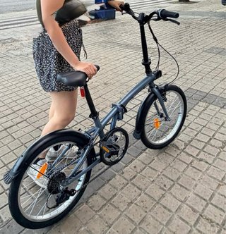 Bicicleta plegable BTWIN 20 azul