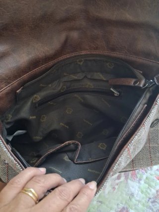 Bolso de invierno de tela y cadena