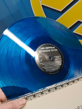 disco Lp vinilo Led Zeppelin – Riverside Blues, made in europe, vinilo azul, rareza, 1989