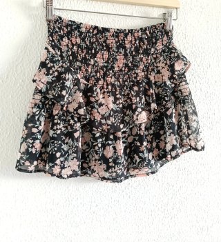 Falda Zara floral con volantes fruncida talla 34