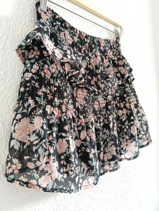 Falda Zara floral con volantes fruncida talla 34