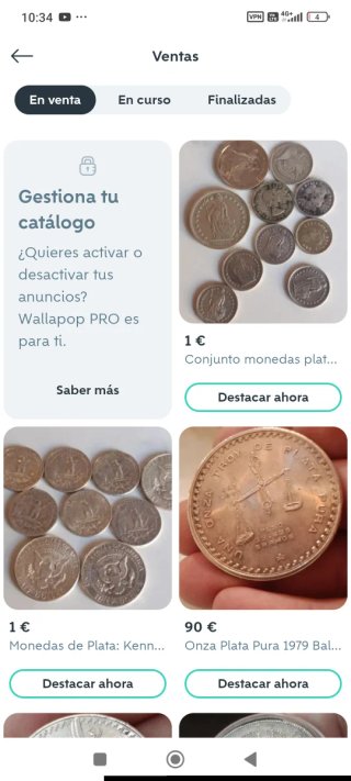 Lote de 3 moneda plata.