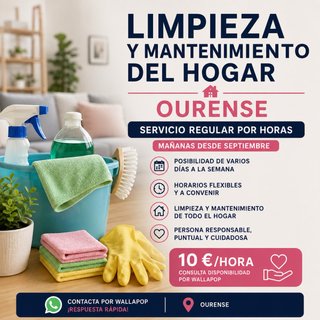 Limpieza de casas por horas – Ourense