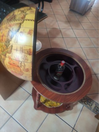 Mueble Bar Globo Terráqueo Vintage con Ruedas