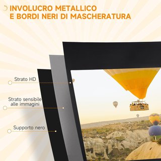 Pantalla de Proyector de 100 Pulgadas 4K HD Formato 16:9 con Trípode Plegable y Altura Ajustable, Pantalla de Proyector Portátil, Gran Ángulo de 160 Grados, para Casa, Hogar, Cine, Exterior, Blanco