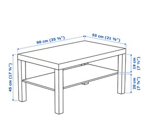 Mesa de centro IKEA LACK negro-marrón 90×55 cm