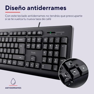 Teclado Trust Taro QWERTY Español Negro