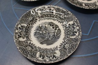 Juego de café o té Cartuja de Sevilla Pickman serie ”Vistas”.
