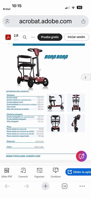 Scooter eléctrico plegable ultraligero