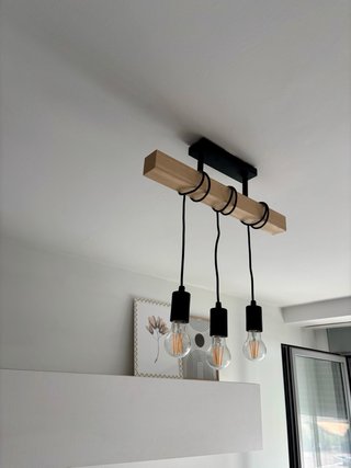 Lámpara de techo madera y metal