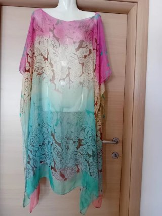 Poncho/Copricostume Donna Lungo Floreale