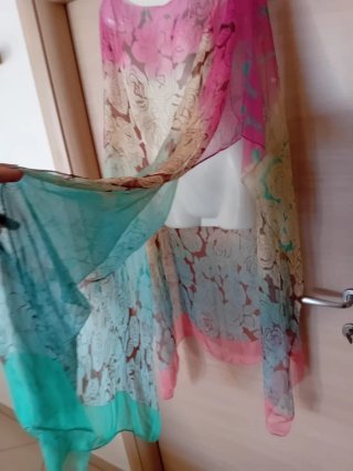 Poncho/Copricostume Donna Lungo Floreale