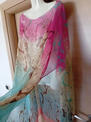 Poncho/Copricostume Donna Lungo Floreale