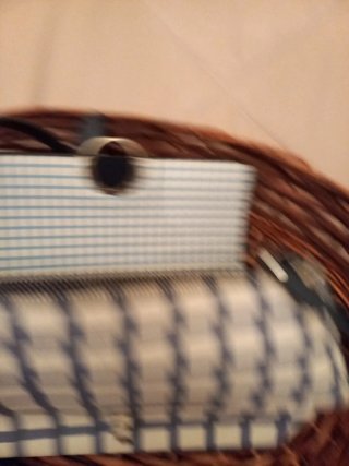 Bolso de hombro cuadros azul y blanco