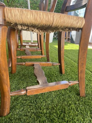 Pack 4 Sillas Madera Asiento Mimbre