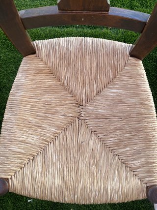 Pack 4 Sillas Madera Asiento Mimbre
