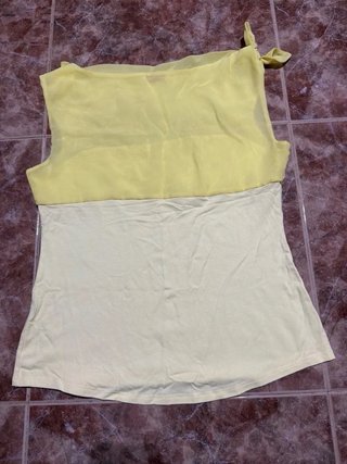 Camiseta sin manga amarilla mujer