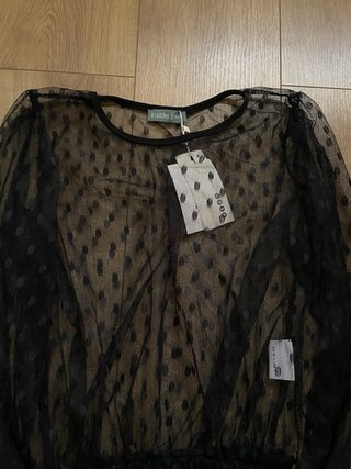 Blusa transparencias negra Inside Talla M