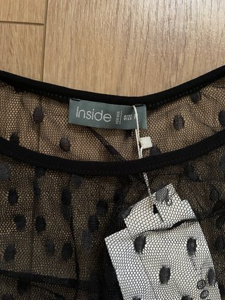 Blusa transparencias negra Inside Talla M