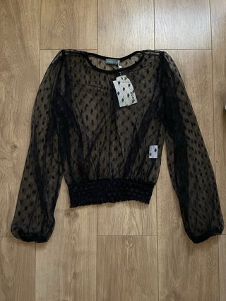 Blusa transparencias negra Inside Talla M